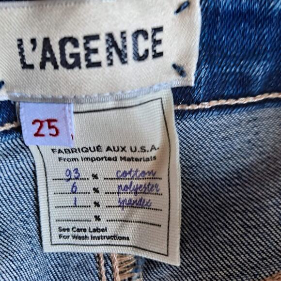 L'Agence Marguerite High Rise Skinny Ankle Denim Jeans in Mid wash - Size 25 - Picture 9 of 10